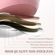 Innerwell 8 Inch Pink Nonstick Granite Frying Pan with Bakelite Handle, Compatible with Various Stoves