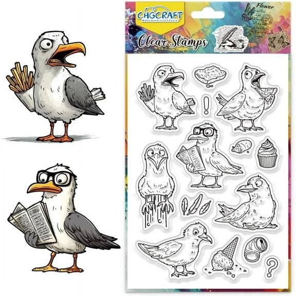 PVC Plastic Clear Stamps for DIY Scrapbooking Photo Album Decorative Cards Making Sea Mew 160x110x3mm