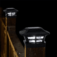 thumbnail image 2 of 2X Solar Post Cap Lights 2 Lighting Modes LED Deck Fence Cap Lights for Wooden Posts Garden Decoration Warm Black, 2 of 7