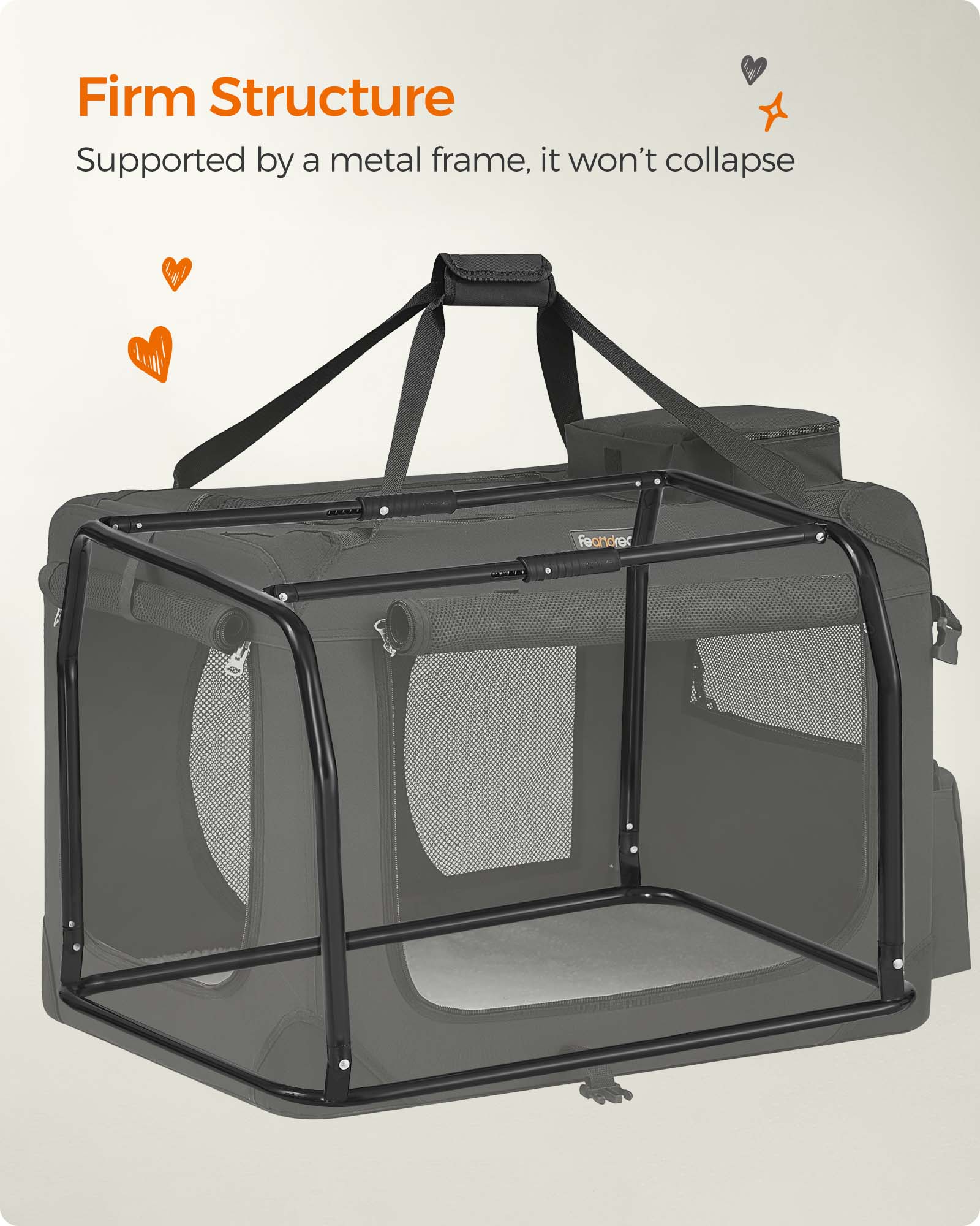 28-Inch Collapsible Dog Crate, Portable Pet Carrier with 3 Doors & Safety Zippers, Water-Resistant Soft Kennel for Medium Dogs, Black