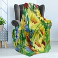 thumbnail image 4 of Fine Art Soft Flannel Fleece Throw Blanket, Watercolor Flower Field Summer Bouquet Vintage Brushstroke Spring Inspirations, Cozy Plush for Indoor and Outdoor Use, 50" x 60", Multicolor, by Ambesonne, 4 of 5