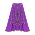 thumbnail image 5 of Haitryli Womens Belly Dance Chiffon Skirt Elastic Waistband Arabian Dance Skirt Dancer Outfits Purple XL, 5 of 6