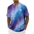 thumbnail image 2 of Beach T Shirts for Men 2026 Summer Casual Short Sleeve Crewneck Coconut Tree Print Tie Dye Tee Shirt Vacation Shirt, 2 of 5