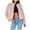 Pink, variant on YDFCWXW Women's 2025 Winter Coats Fleece Cropped Jacket Fur Long Sleeve Pockets Shaggy Warm Outerwear Fall Clothes White, XXL