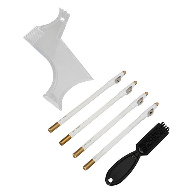 Dioche Beard Shaper Kit, With 4pcs Barber Pencils Multiple Curve Beard Shaper Template Shaping Tools, Beard Stencil Guide Template