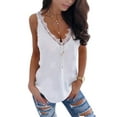thumbnail image 4 of Babibeauty Women Spaghetti Strap T Shirts Vest Casual Sleeveless Cami Pullover Lace V Neck Tank Tops, 4 of 4