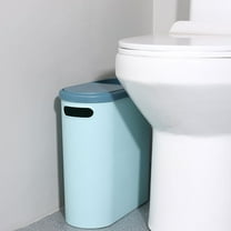 4-Gallon Slim Motion Sensor Trash Can, Automatic Touchless Bathroom & Kitchen Step Trash Can with Lid, Space-Saving Design,Blue