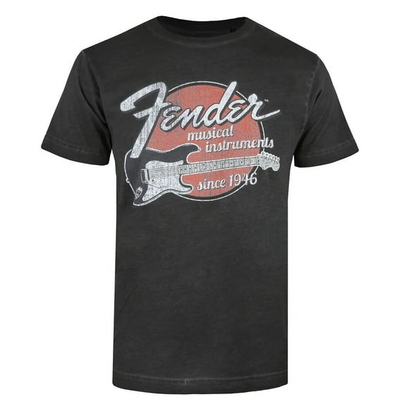 Fender Mens Musical Instruments Since 1946 Acid Wash T-Shirt
