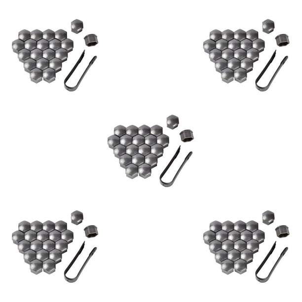 Kenally 20 piezas de tapas de tuercas de rueda de coche, cubierta de tornillo de cubo automático Universal, reemplazo de tuercas de neumáticos a prueba Gris 21mm 5piezas Kenally CBP191547
