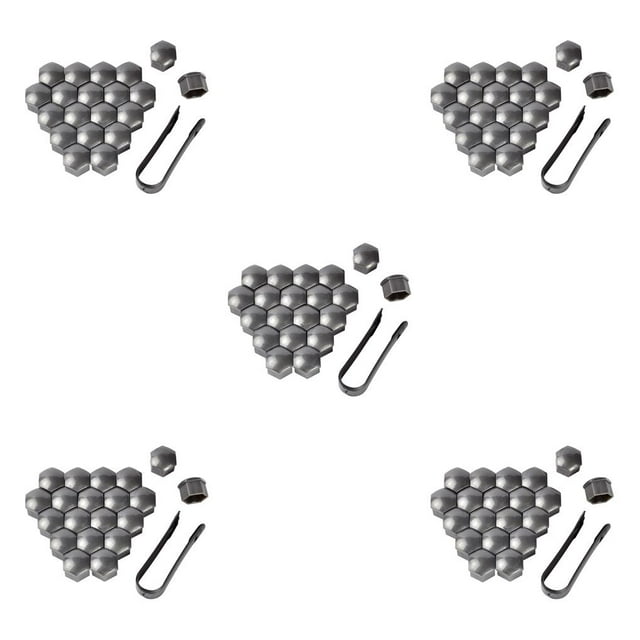 Decodeary 20 Pcs Embouts d'Écrous de Roue de Voiture Vis de Moyeu Auto Anti-Poussière avec Clip Gris 21mm 5ensemble