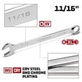 thumbnail image 2 of Powerbuilt 11/16 Inch Fully Polished Long Pattern SAE Combination Wrench - 640478, 2 of 6