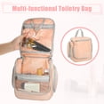 thumbnail image 2 of Unique Bargains Large Toiletry Bag Hanging Travel Makeup Organizer Waterproof Make Up Travel Bag for Toiletries Pink, 2 of 7