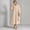 Beige, variant on Dresses for Women Crew Neck Long Balloon Sleeve Maxi Dress Loose Flowy Long Gown with 3D Floral Decor on Puff Elegant Relaxed Fit Dress for Wedding Guest