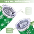 thumbnail image 5 of Green White Snowflakes 40 Oz Tumbler with Handle Lid and Straw Stainless Steel Double Walled Vacuum Insulated Cup Merry Christmas Gifts Tumbler for Women Men Friends Outdoor Indoor, 5 of 6