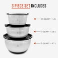 thumbnail image 6 of Chef Pomodoro Mixing Bowls with Lids Stainless Steel Bowl Set Non-Slip Silicone Base - 3 Piece Black, 6 of 8
