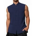 thumbnail image 2 of Men's Linen Vest - Casual, Lightweight, Sleeveless Jacket for Summer Outdoor Work & Fashion, Breathable, Versatile, 2 of 3
