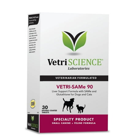 - VetriScience Vetri-SAMe 90 Liver Support for Dogs and Cats, 30 Tablets