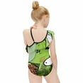 thumbnail image 4 of Green Invader Zim Gir One-Piece Swimsuit for Girls Adjustable One Shoulder Ruffled Swimwear Summer Beach Kids Bathing Suits Sizes 6-12Y, 4 of 7