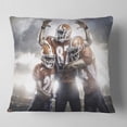 thumbnail image 2 of Designart American Footballer in Action - Sport Throw Pillow - 16x16, 2 of 5