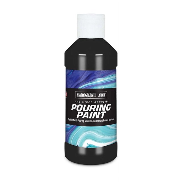 SARGENT ART 8OZ POURING PAINT ACRYLIC BLACK
