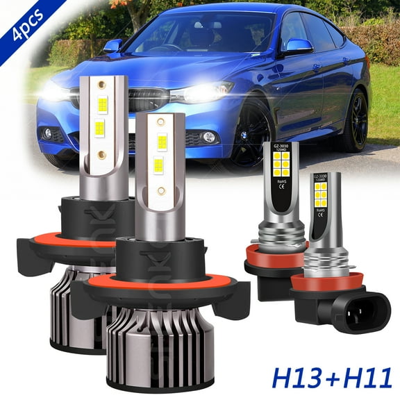 For Nissan Sentra 2004-2012 LED Headlight H13/9008 Hi-Lo Beam H11 Fog Light Bulbs Kit 4x