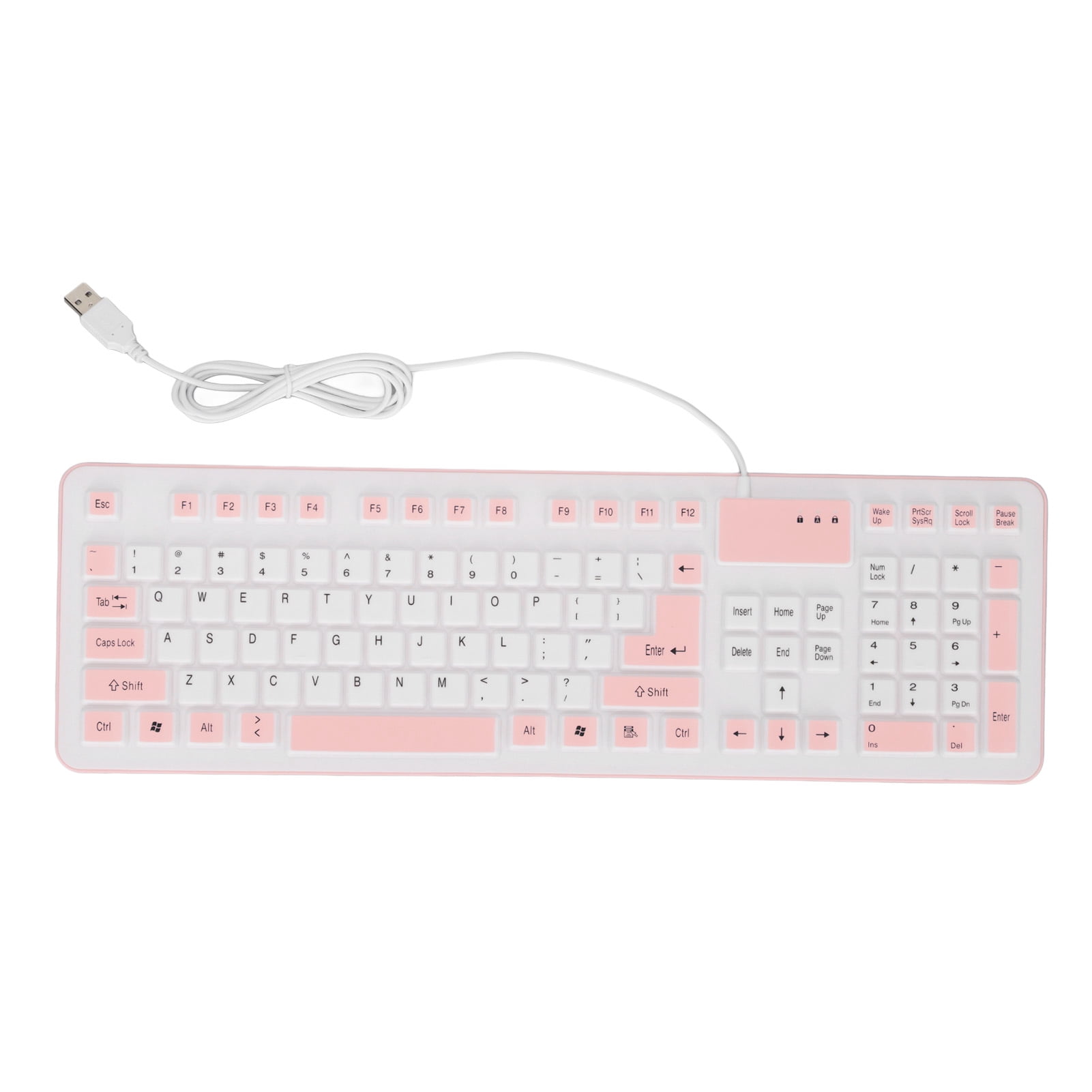 Teclado Español De Silicona Plegable - 108 Teclas, Conexión USB, Silencioso, Resistente Al Agua Y Polvo, Para Portátil Y Oficina
