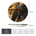 thumbnail image 2 of Daiia Cool Sunglasses Elephant Art Printed Pattern Ceramic Plate Dinner Plates Bone China Decorative Plates with Display Stand Art Ceramic Ornaments for Wall Hanging Decoration-8in, 2 of 6