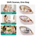 thumbnail image 5 of BAGSMART Small Makeup Bag, Water-Resistant Cosmetic Pouch Puffy Portable Travel Organizer for Women, Grid Quilted Camel, 5 of 10
