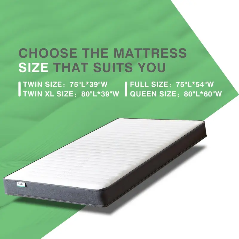 6 Inch TwinXL Mattress, Foam and Spring Hybrid Mattress in a Box, Medium Soft, Breathable Fabric & Adaptive Support, CertiPUR-US Certified, TwinXL Size Mattress in Guest and Kids Bedroom