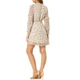 thumbnail image 4 of Allegra K Women's Floral Tie Waist Long Sleeve Ruffle Chiffon Dress, 4 of 7