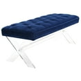thumbnail image 4 of TOV Furniture Claira Navy Velvet Bench with Lucite Legs, 4 of 6