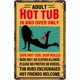 thumbnail image 1 of Letrero de metal vintage con reglas para jacuzzis, solo para adultos mayores de 18 años, rústico, para casa, garaje, oficina, bar, cafetería, pub, cueva de hombre, 30 x 20 cm, 1 of 7