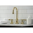 thumbnail image 4 of Kingston Brass KS2982TAL Tudor Widespread Bathroom Faucet with Brass Pop-Up, Polished Brass, 4 of 8