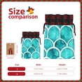 thumbnail image 2 of Color Matching Linen Bundle Mouth Gift Bag Can Be Used For Daily Small Items Turquoise Moroccan Trellis Hand-Drawn Sketch_2 Medium, 2 of 8