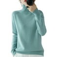 thumbnail image 1 of Chandail Col Roulé Femme Ample Couleur Unie Chandail Col Roulé à Manches Longues - Haut Long à la Mode pour Femmes, 1 of 4