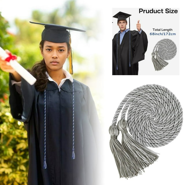 Graduation Rope Honor Rope Graduation in 2025 Graduate with Tassel Bachelor's Formal Dress Doctoral 67 Inches Long Blue and White