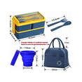 thumbnail image 2 of Lunch Box Bloosom  2 Niveles Loncheras 1400ml Con Bolsas+ Taza Azul Obscuro, 2 of 4