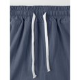 thumbnail image 5 of LWavelet Mens Striped Linen Pants Elastic Waist Drawstring Summer Casual Pants Navy XL, 5 of 8