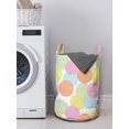 thumbnail image 3 of Geometric Laundry Bag, Circular Motifs Pastel Tones Overlapping Circles, Hamper Basket with Handles Drawstring Closure for Laundromats, 13" x 19", Multicolor, by Ambesonne, 3 of 4