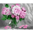 thumbnail image 1 of Painting By Numbers Kit Crafting Spark Beautiful Peonies B127 19.69 x 15.75 In Flowers Green Canvas, 1 of 6