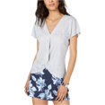 thumbnail image 1 of INC Blusa con parte delantera torcida para mujer, metálica, pequeña, 1 of 1