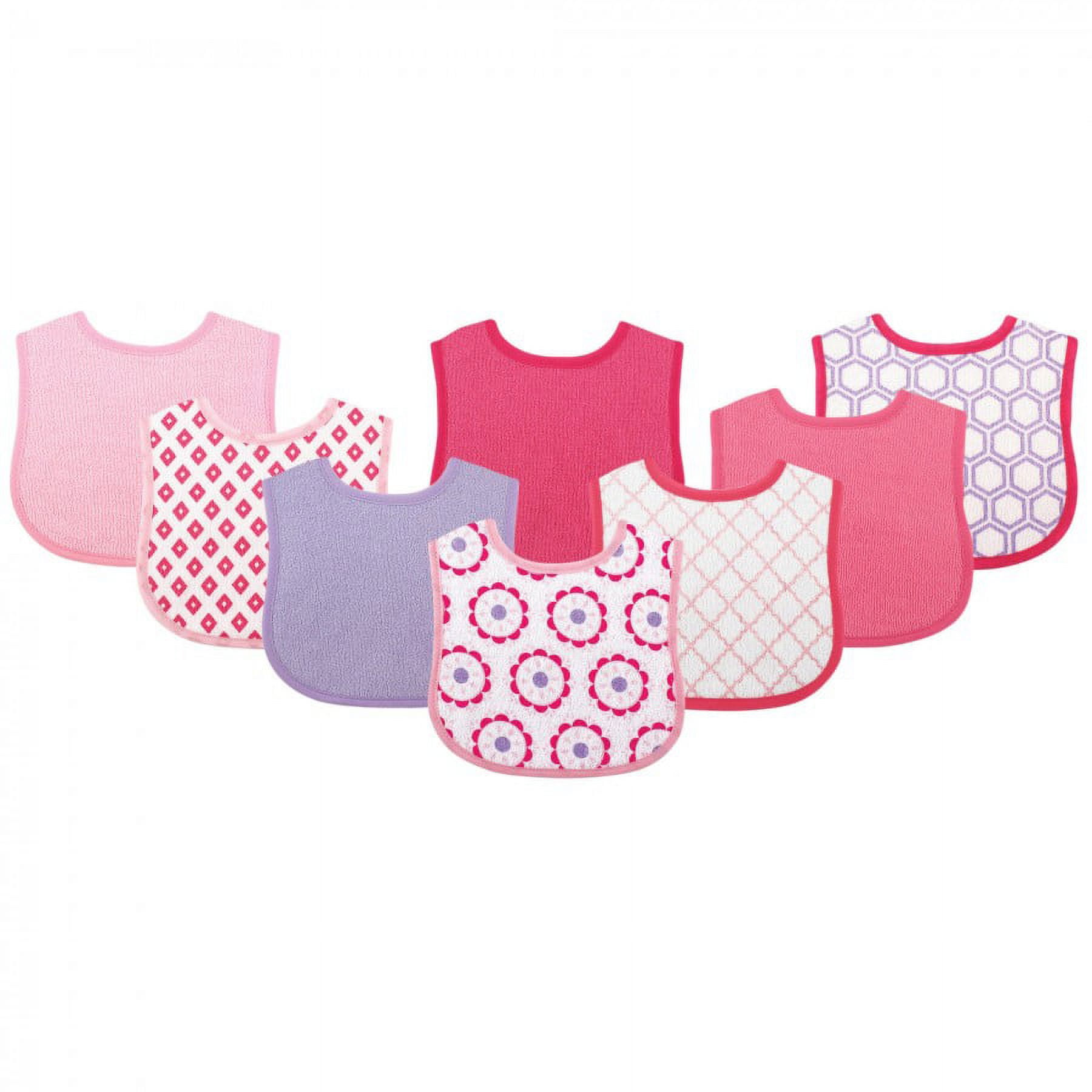 Luvable Friends Baby Cotton Terry Drooler Bibs with PEVA