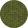 thumbnail image 1 of Ahgly Company Machine Washable Indoor Round Transitional Chocolate Brown Area Rugs, 4' Round, 1 of 7