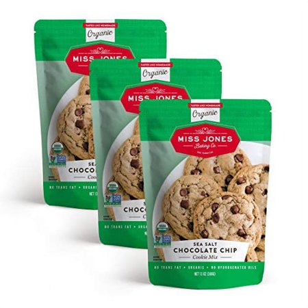 Miss Jones Baking Organic Cookie Mix, Non-GMO, Vegan-Friendly, Packed with Morsels: Sea Salt Chocolate Chip (Pack of 3)