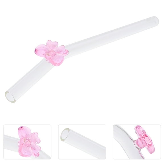 Reusable Glass Straw, Bowknot Glass Straw Reusable Bowknot Glass Straw Bowknot Glass Straw Drinking Glass Straw