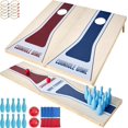 thumbnail image 7 of Lilypelle 3 in 1 Cornhole Boards Set - Solid Corn Hole Games, Ring Toss Game & Tabletop Bowling Game, Yard Toss Game for Kids & Family, Lawn, Backyard, Beach, Travel Outdoor Game, 7 of 7
