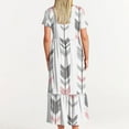 thumbnail image 4 of pimelu Dresses for Women Dresses for Women 2024 Beach Loose Pleated Swing Ruffle Hem Tunic Long Dress with Pocket Summer Trendy Geometric Graphics Short Sleeve Round Neck Womens Maxi Sun Dress, 4 of 6