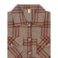 thumbnail image 5 of ADREAMLY Plaid Shacket Jacket Button Down Long Sleeve Flannel Coat Blouse, 5 of 8