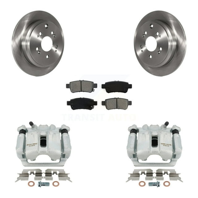 Transit Auto Rear Disc Brake Caliper Rotors and Semi-Metallic Pads Kit for Car 2005-2010 Honda Odyssey KC8-100579S