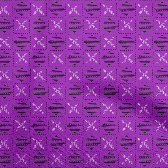 oneOone Rayon Purple Fabric Block Craft Projects Decor Fabric Printed By The Yard 56 Inch Wide-F4
